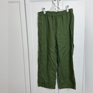 J. Crew Green Wide Leg Cropped Pants